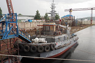 На заводе спущен на воду новый буксир ледового класса «Кулой»
